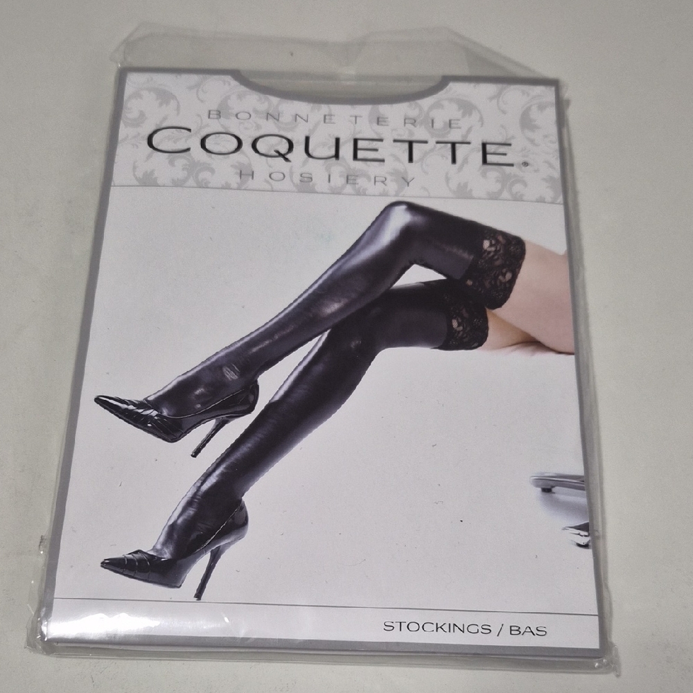 Coquette Black Lace Top Stockings